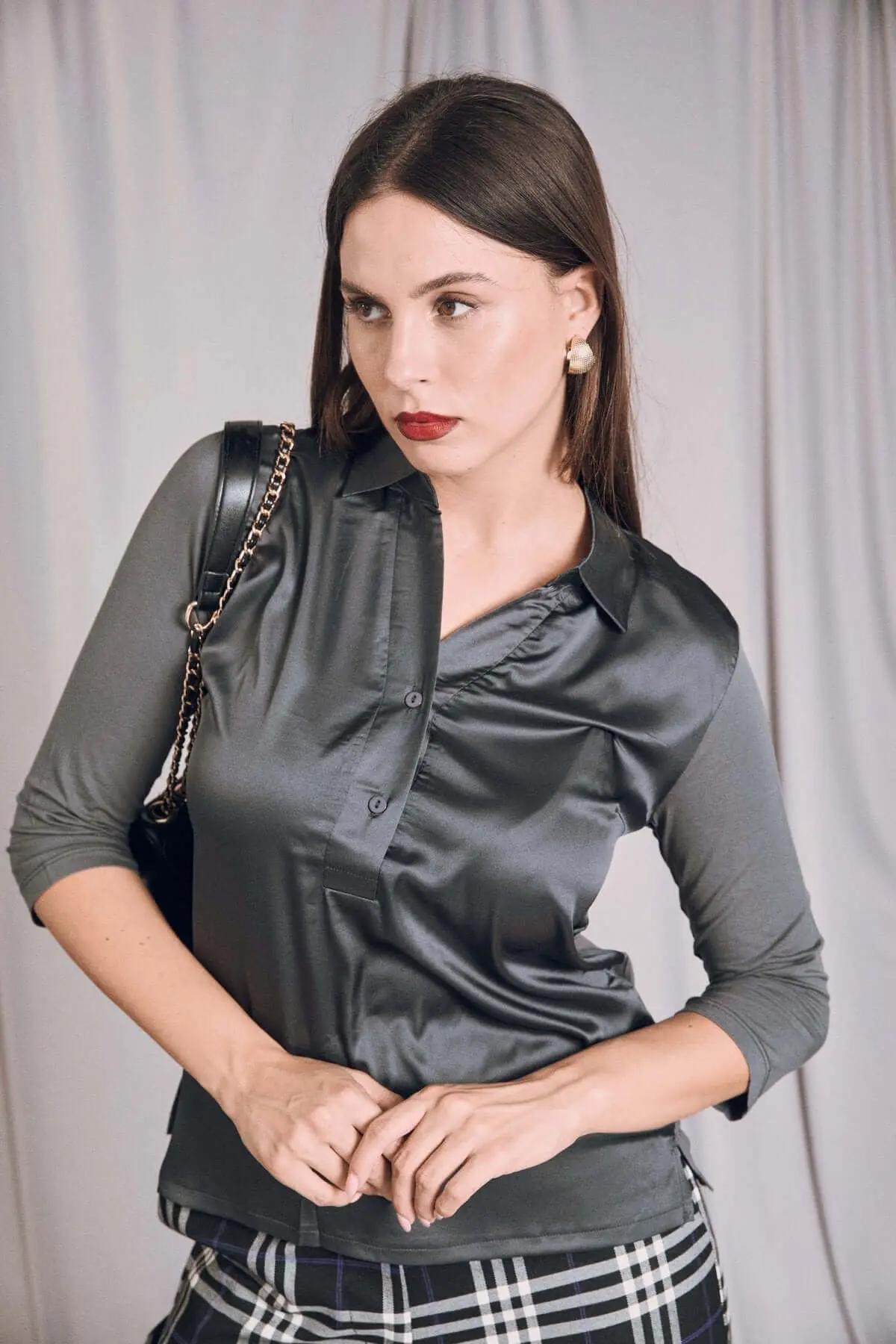 POLO BI-MATERIALE PIOMBO - Image 2