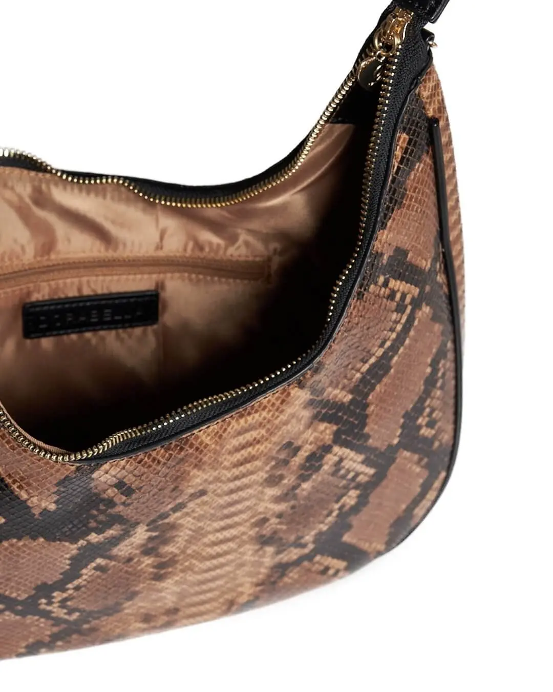 Hobo bag in ecopelle spalmata pitonata con tracolla e zip ANIMALIER - Image 3