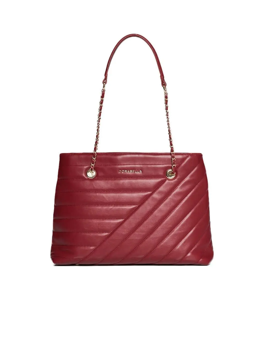 Shopping bag in ecopelle trapuntata burgundy BURGUNDY