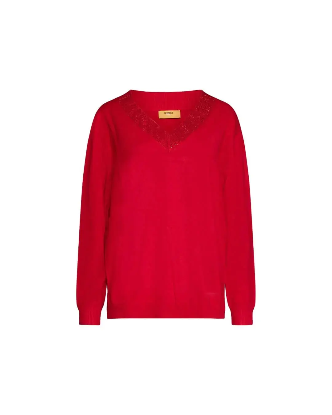 Maglia con scollo a V e inserto in paillettes sullo scollo RIBES