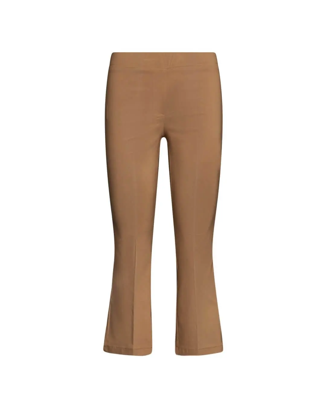 Pantalone skinny zampetta in twill di misto viscosa elasticizzata tinta unita. CAMMELLO - Image 2