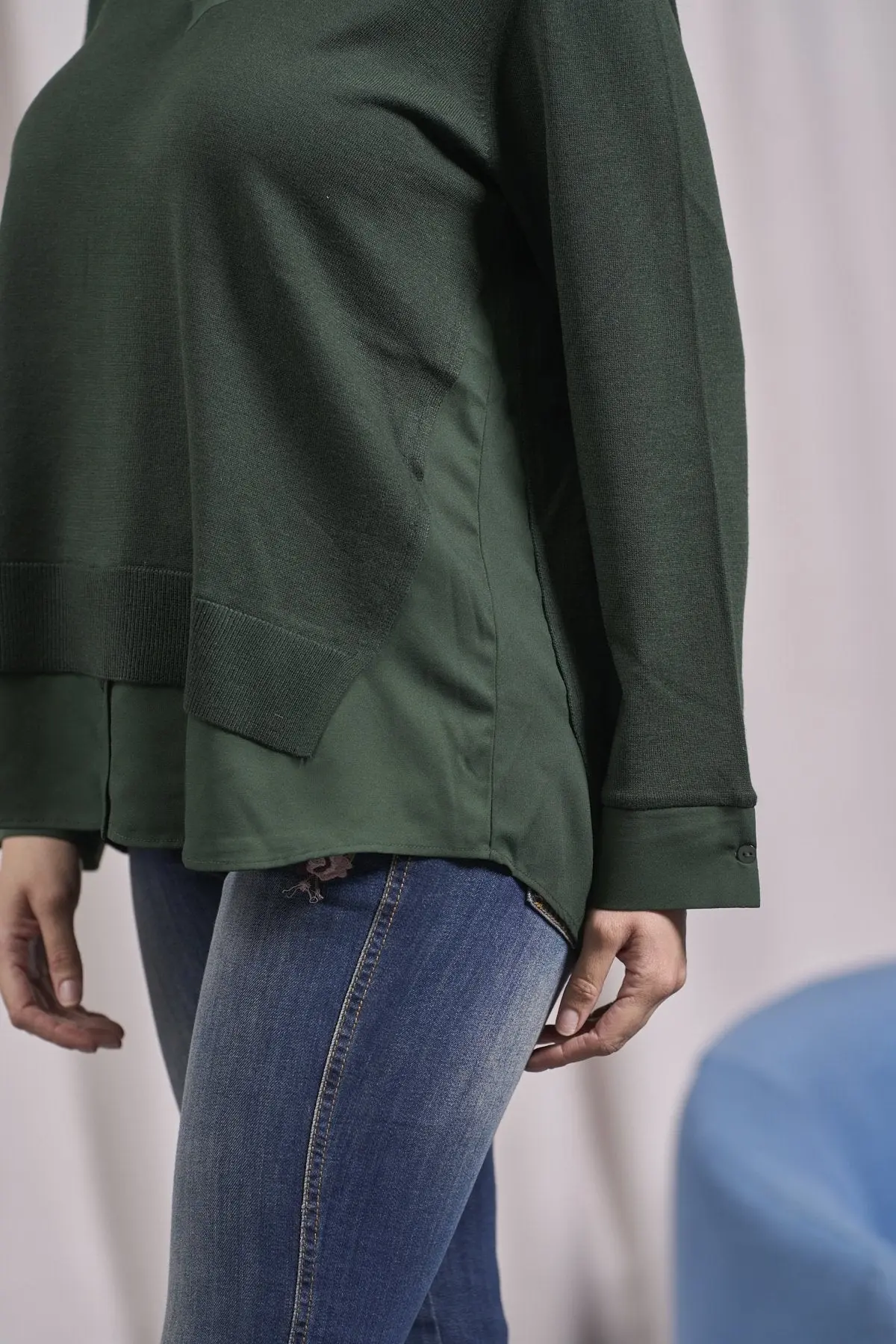 Maglia scollo a V con spacchi e inserti MUSCHIO - Image 2