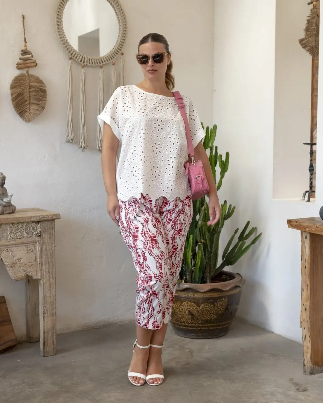 Blusa ricamo comfy BIANCO - Image 2
