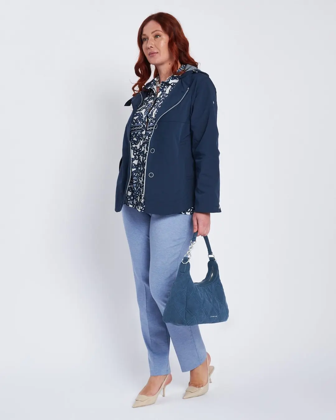 Parka con cappuccio regolabile e chiusura nascosta BLU - Image 5