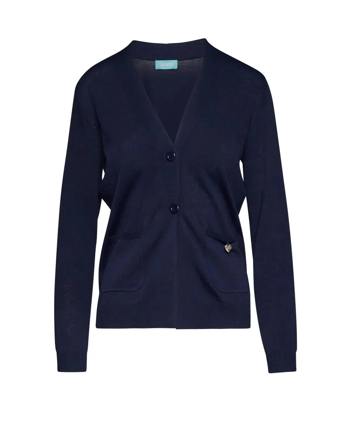 Cardigan a scollo a V con bottoni e tasche BLU