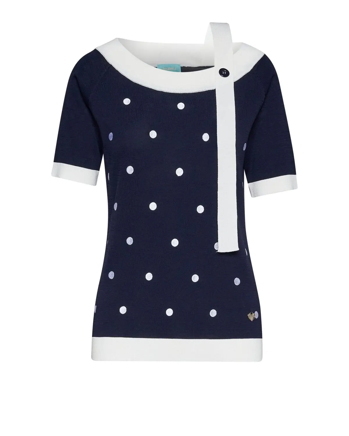 Maglia a pois con cinturino pendente BIANCO - Image 2