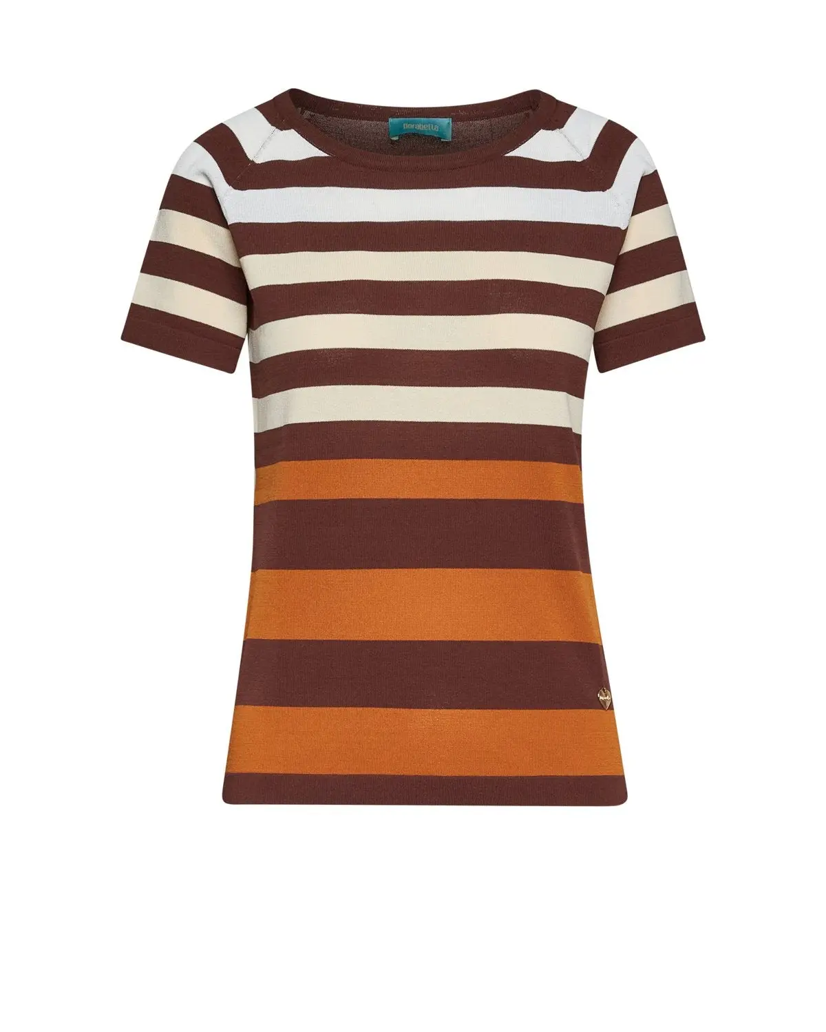 Maglia a righe con mezze maniche raglan CACAO - Image 2
