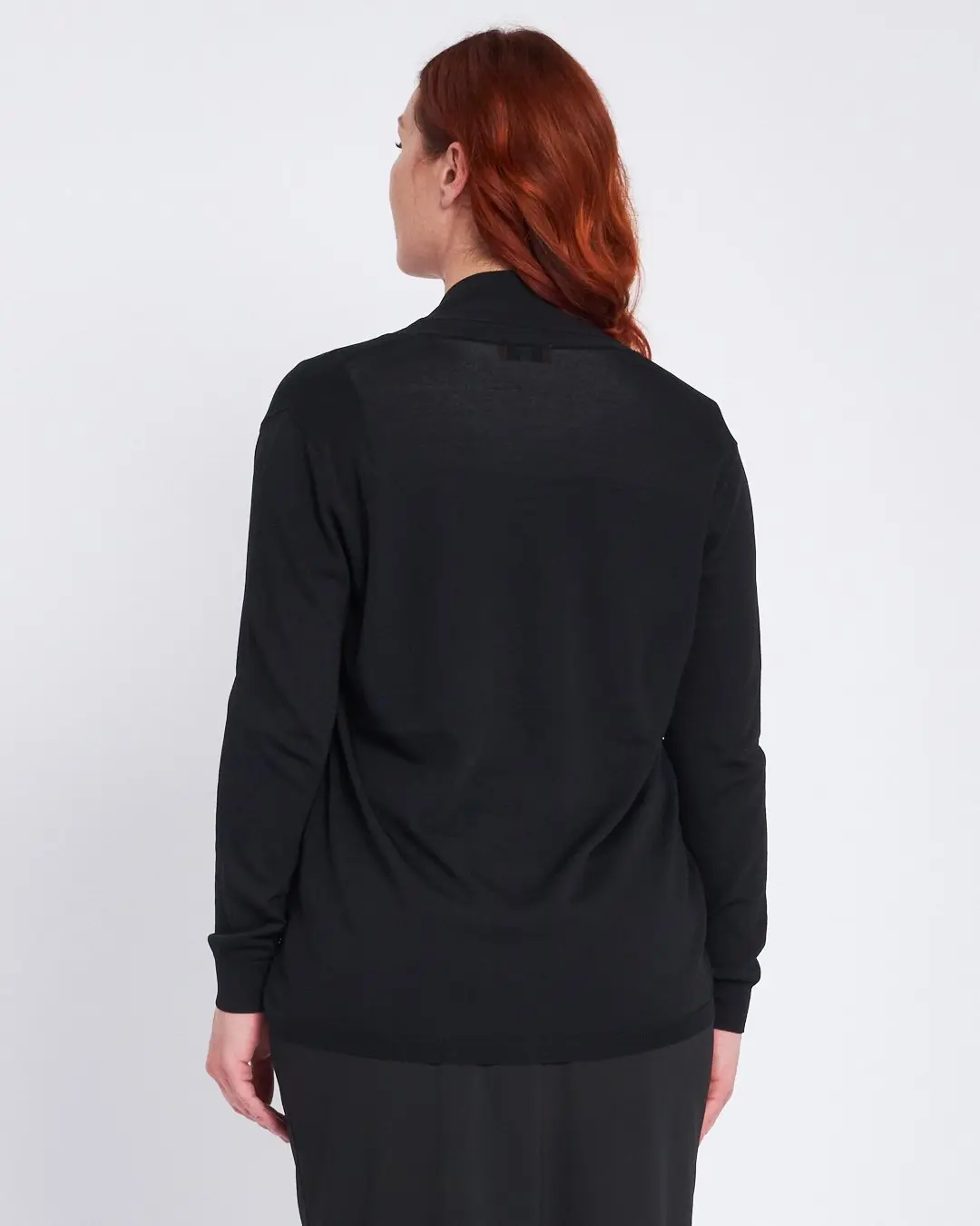 Cardigan con collo sciallato e bordi a costine NERO - Image 4