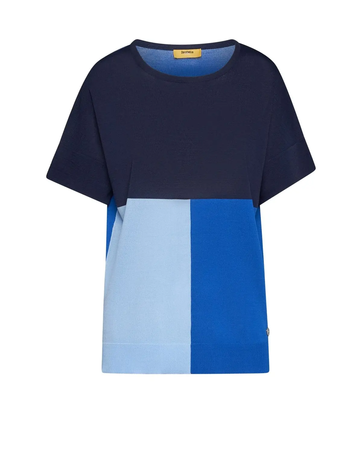 Maglia girocollo con intarsi a 3 colori ROYAL BLUE - Image 2