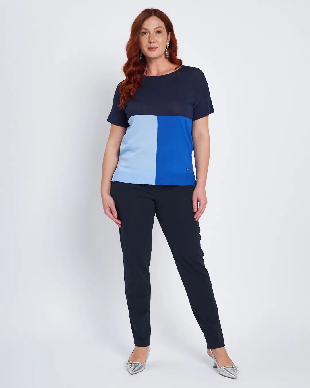 Maglia girocollo con intarsi a 3 colori ROYAL BLUE - Image 5