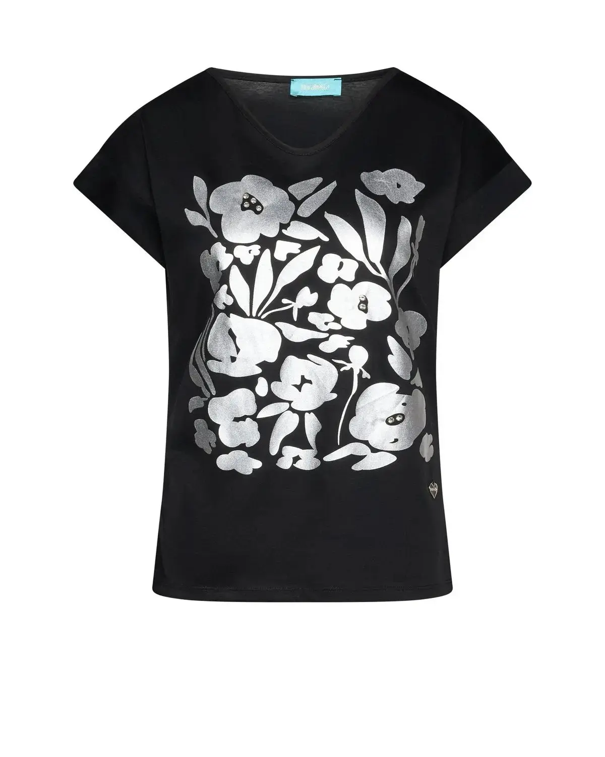 T-shirt con design laserizzato e castoni