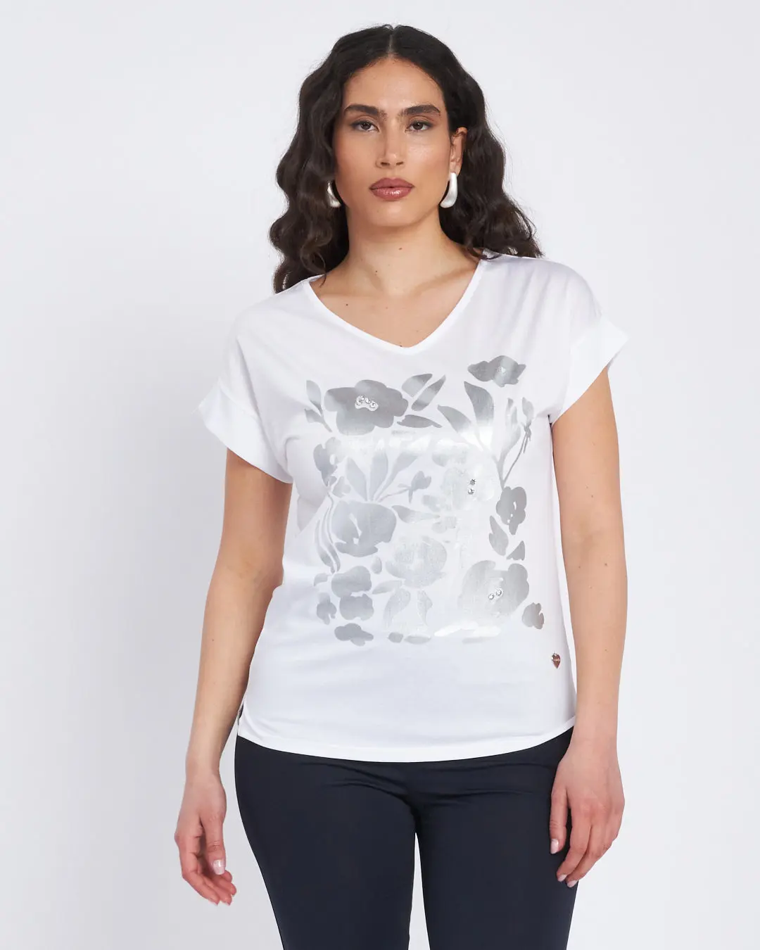 T-shirt con design laserizzato e castoni - Image 6