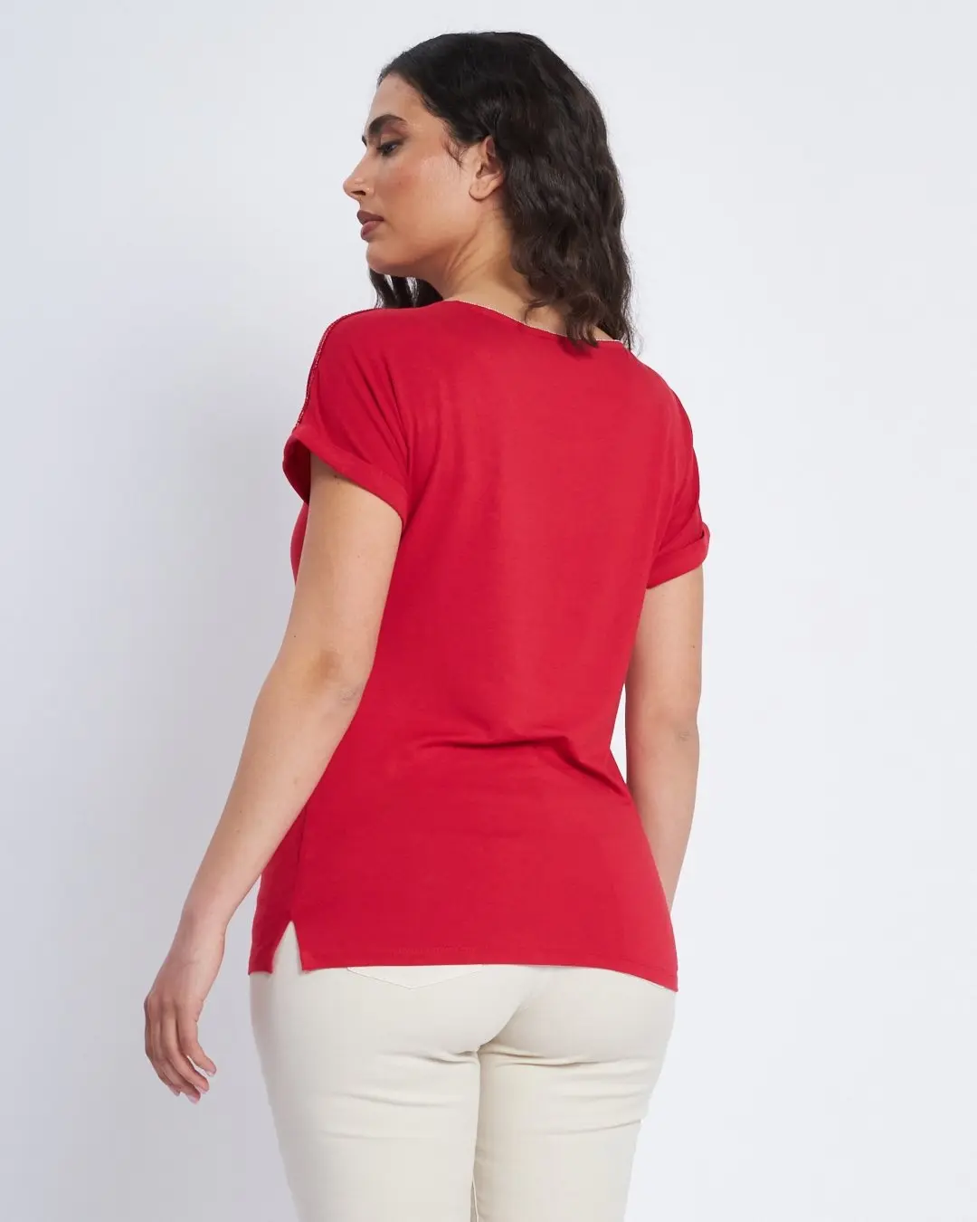 T-shirt con carre' e microchain applicata - Image 4