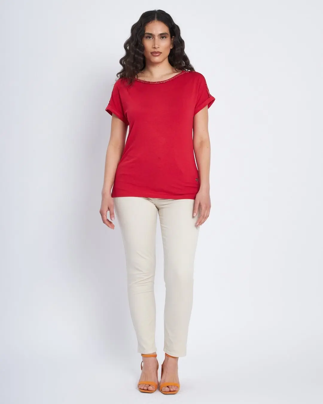 T-shirt con carre' e microchain applicata - Image 5