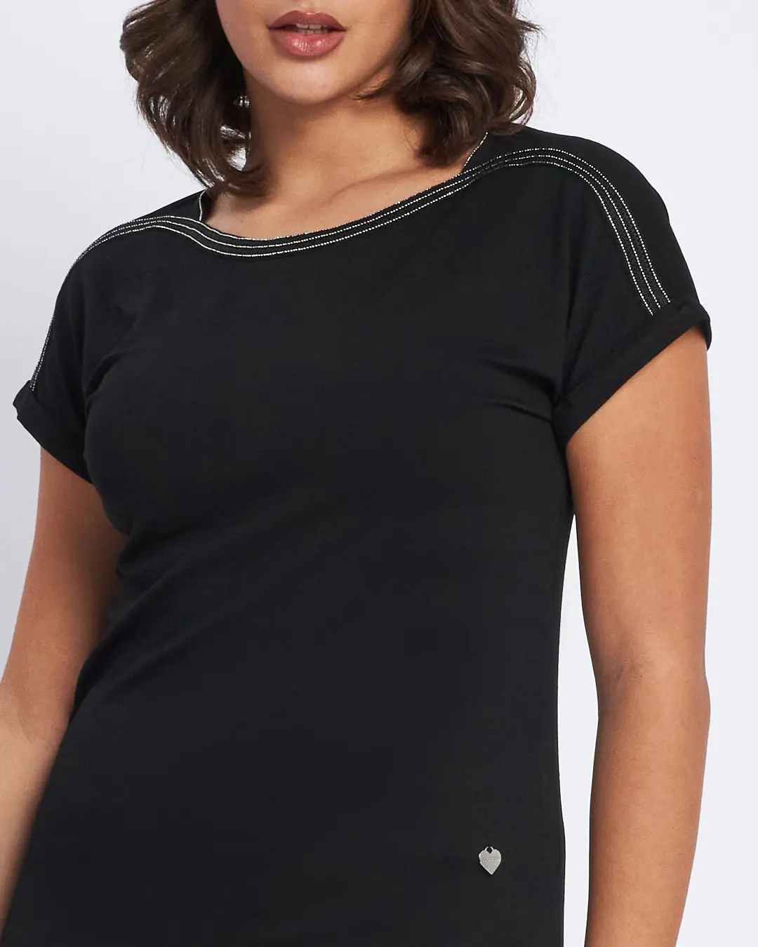 T-shirt con carre' e microchain applicata - Image 8