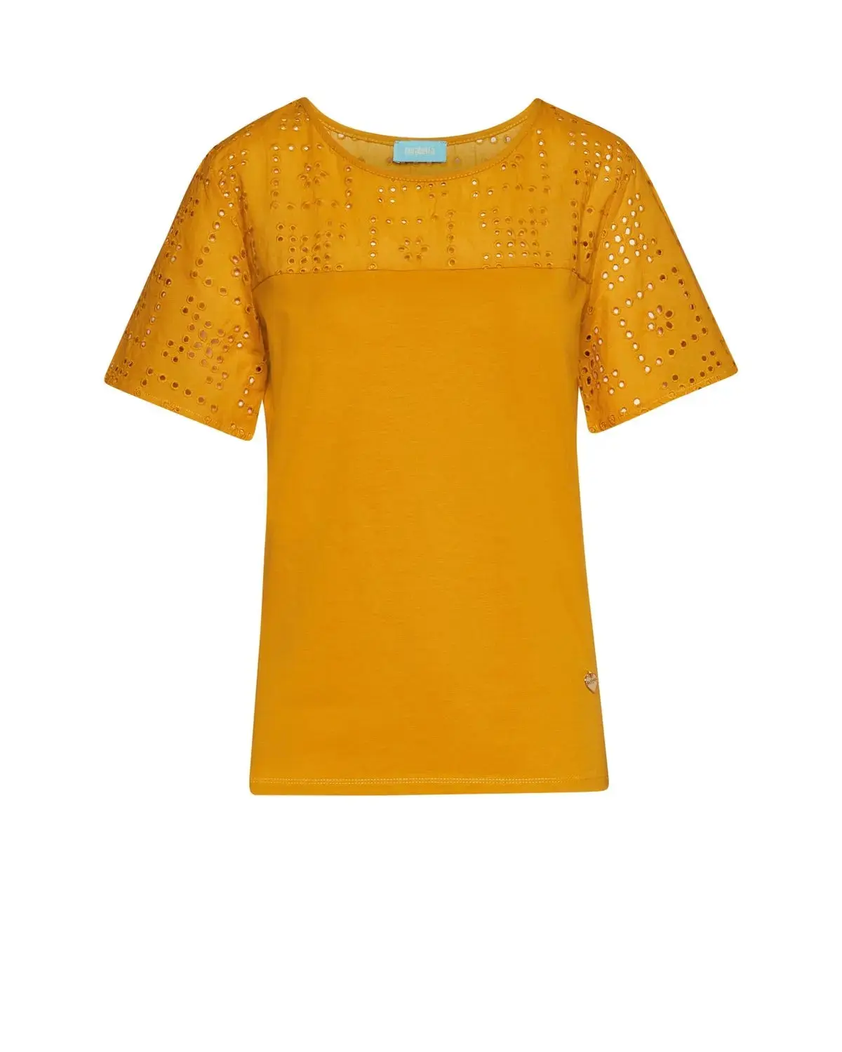 T-shirt con pizzo traforato al girocollo SOLE