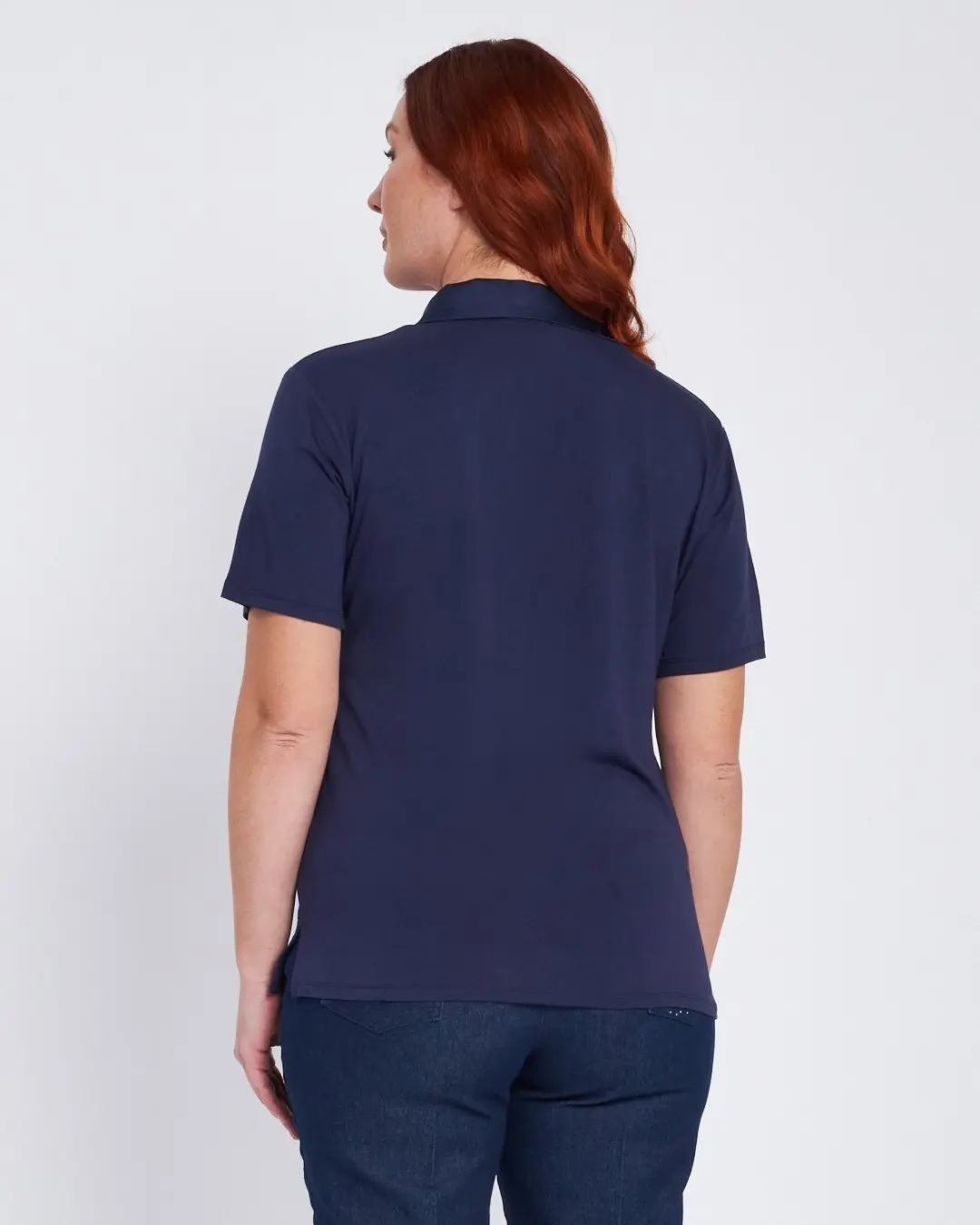 T-shirt con colletto polo e bottoni BLU - Image 4