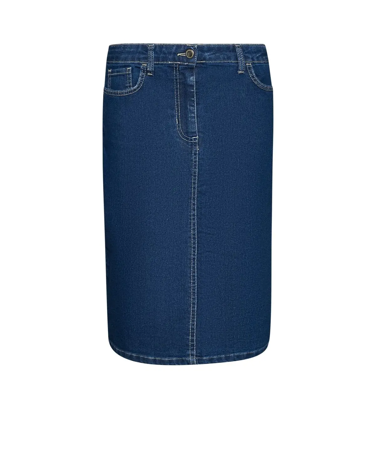 Gonna in denim con spacco posteriore DENIM - Image 4