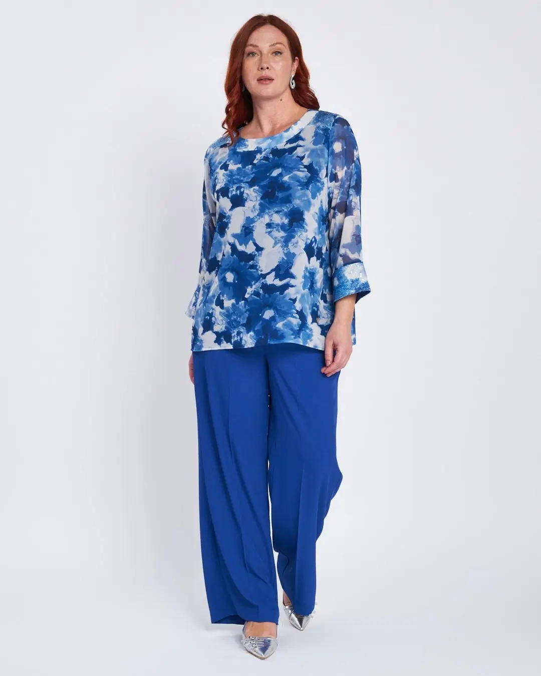 Pantalone in cady con retro bustino elastico BLU CHINA - Image 4
