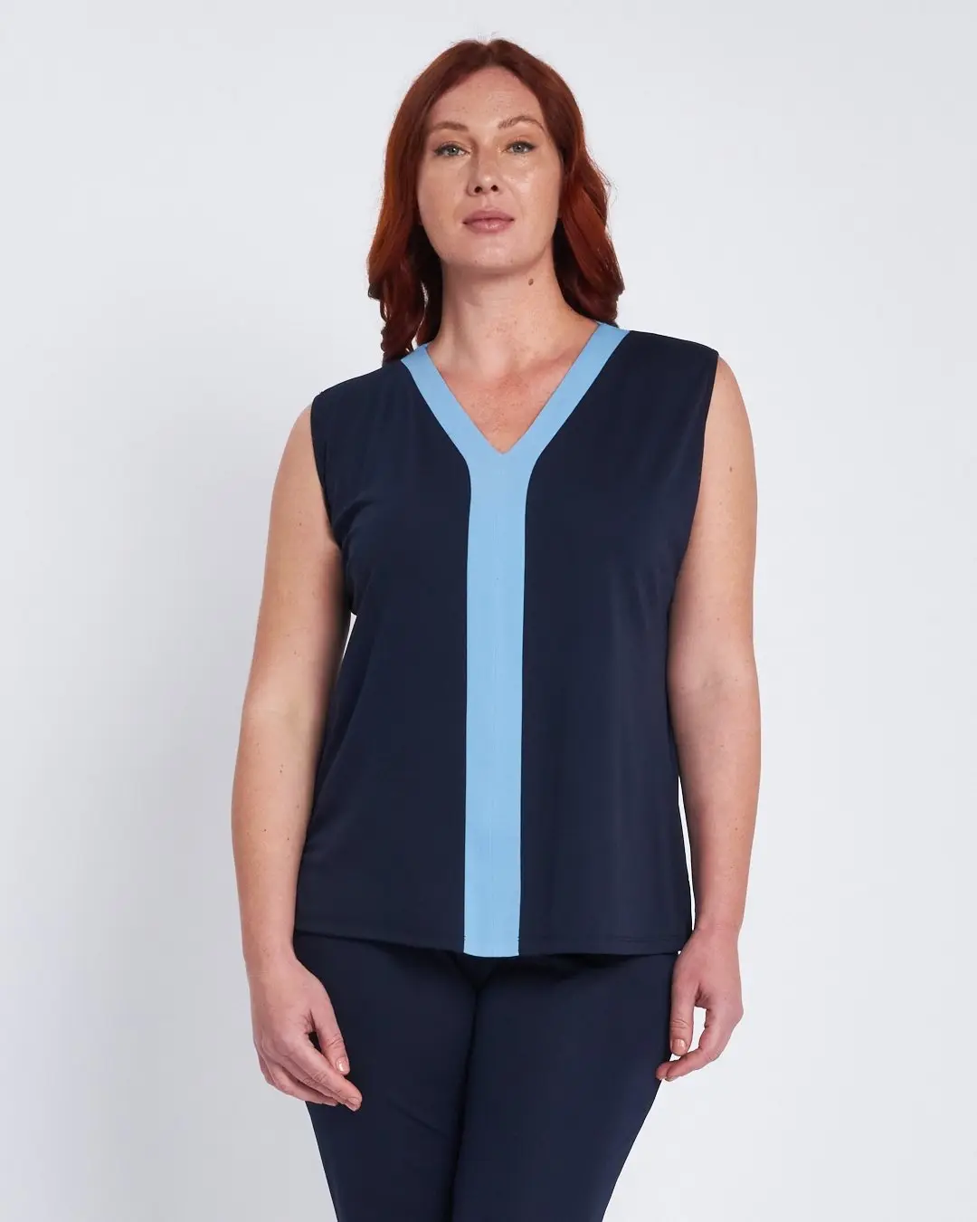Twinset con spolvero e top bicolor BLU - Image 5
