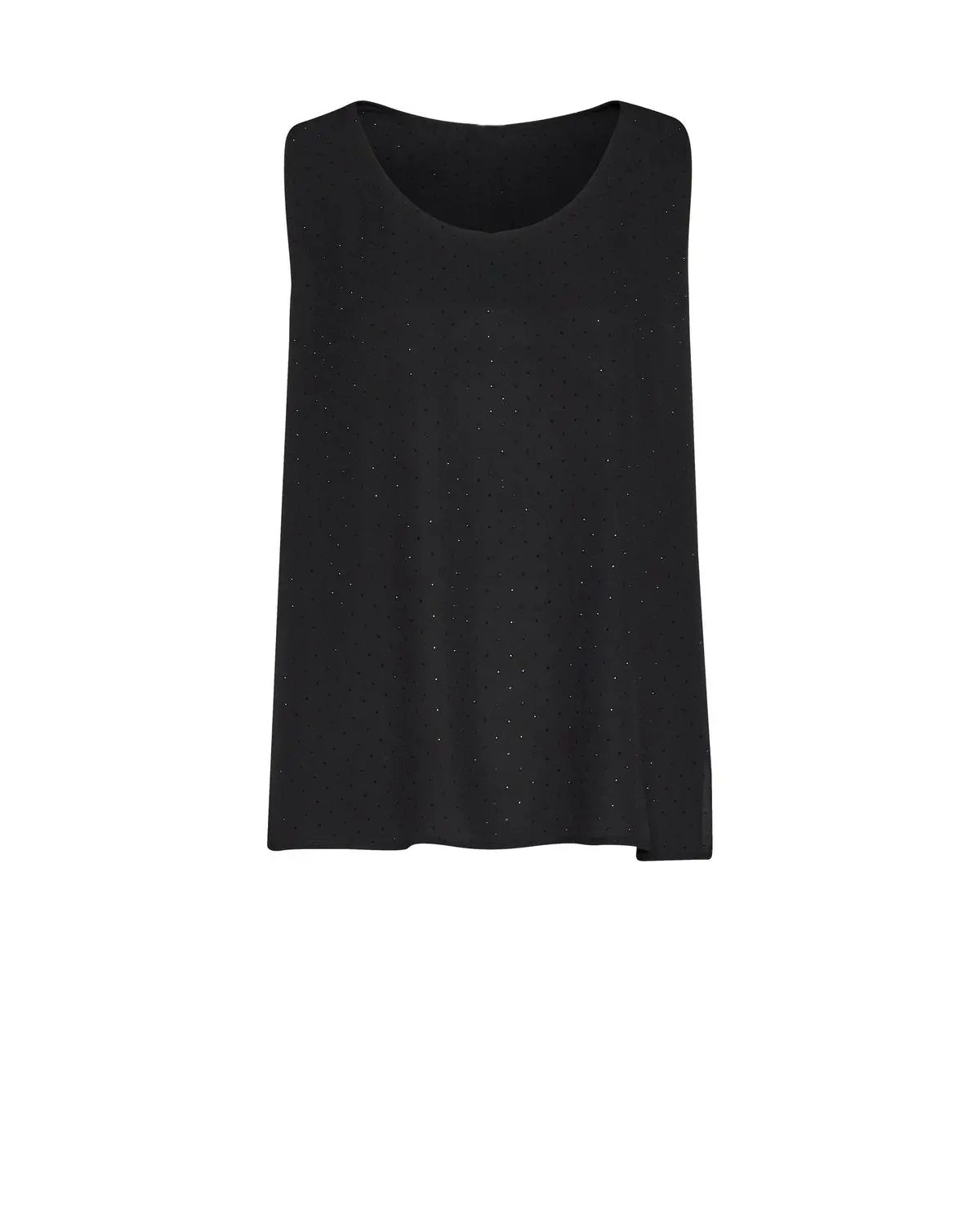 Top in georgette con strass e pizzo NERO - Image 2