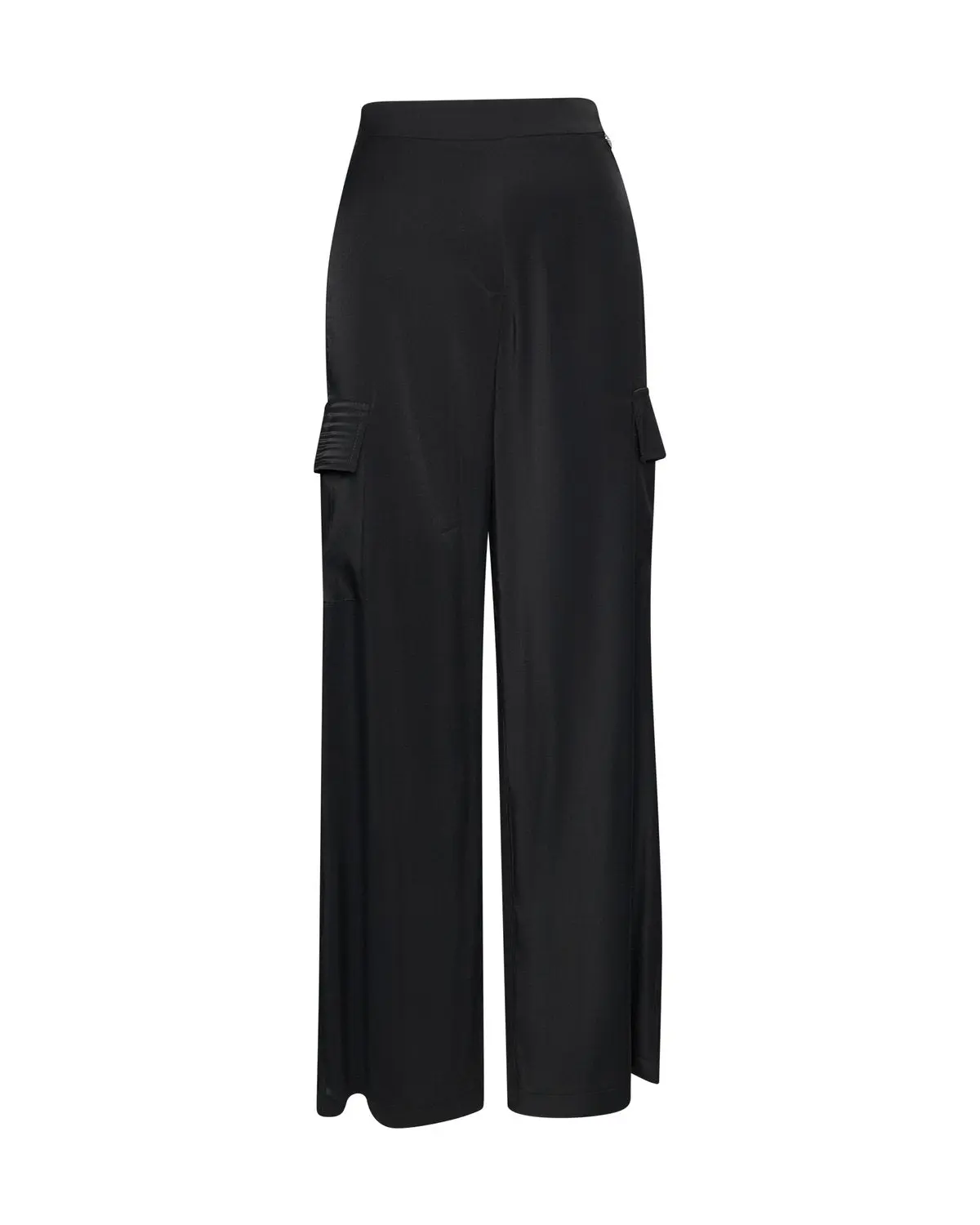 Pantalone cargo con tasconi in tessuto soft touch NERO - Image 2