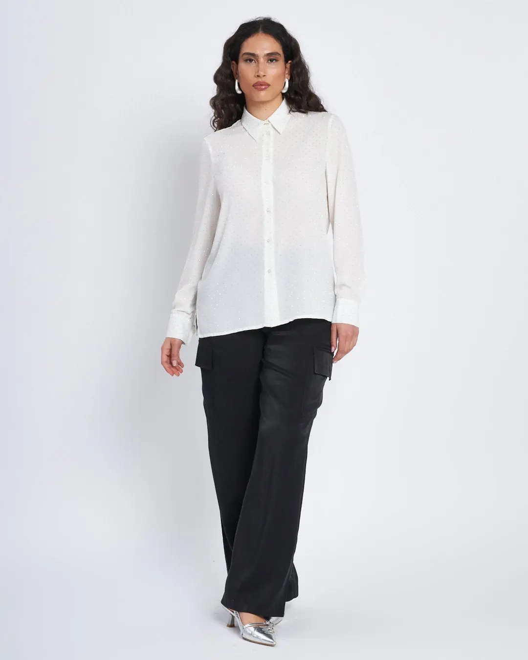Pantalone cargo con tasconi in tessuto soft touch NERO - Image 4