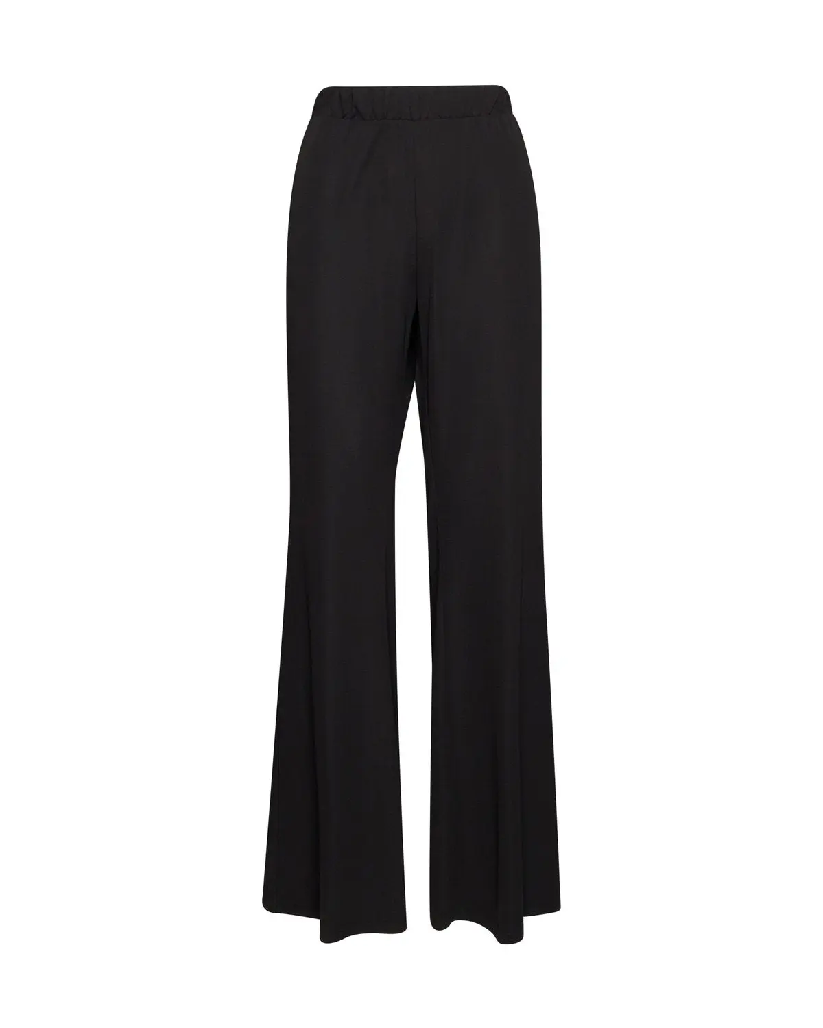 Pantalone ampio con vita elastica in jersey stretch NERO - Image 2