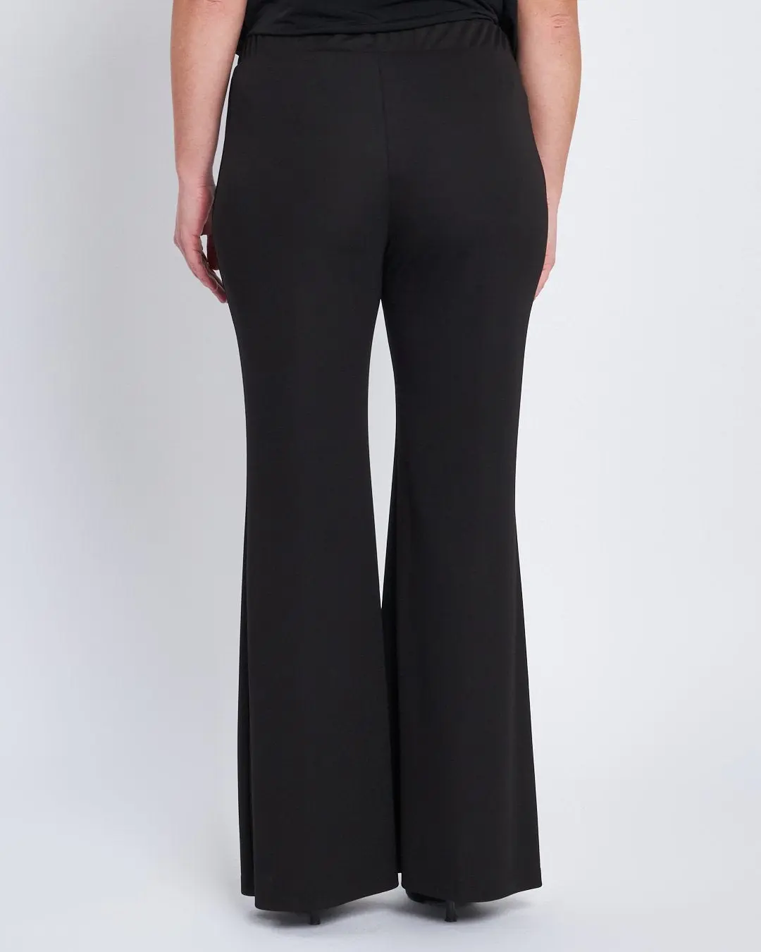 Pantalone ampio con vita elastica in jersey stretch NERO - Image 4