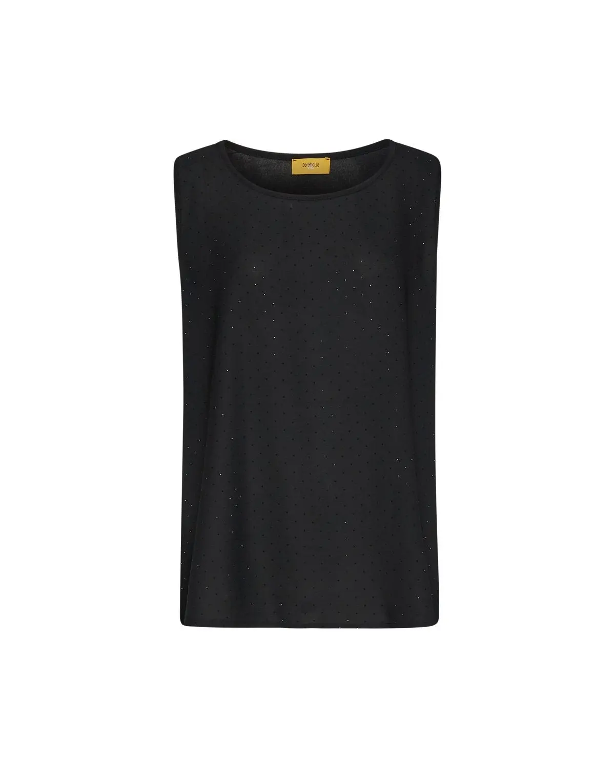 Top in georgette con strass frontali NERO - Image 2