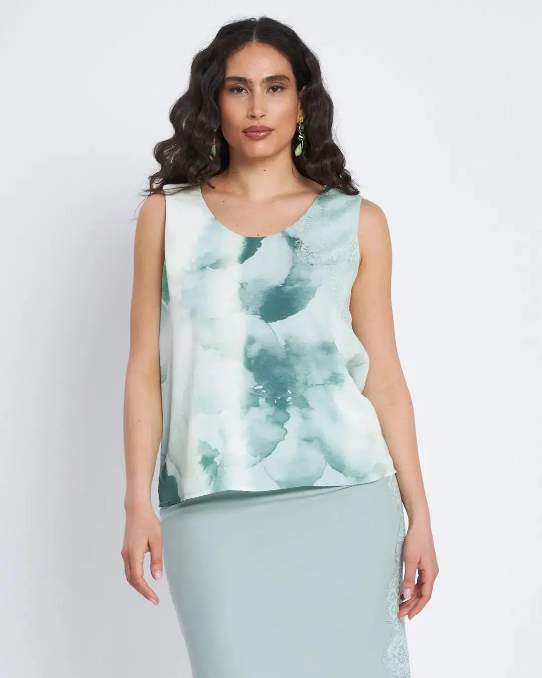 Top a fantasia con scollo a V e pizzo ALOE - Image 2