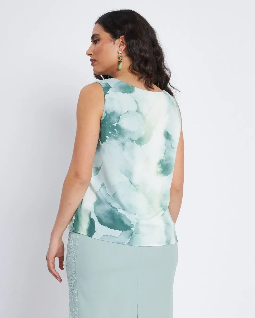 Top a fantasia con scollo a V e pizzo ALOE - Image 4