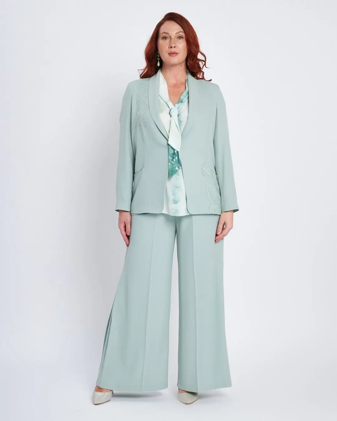 Pantalone in cady con baciapiega laterale al fondo ALOE - Image 4