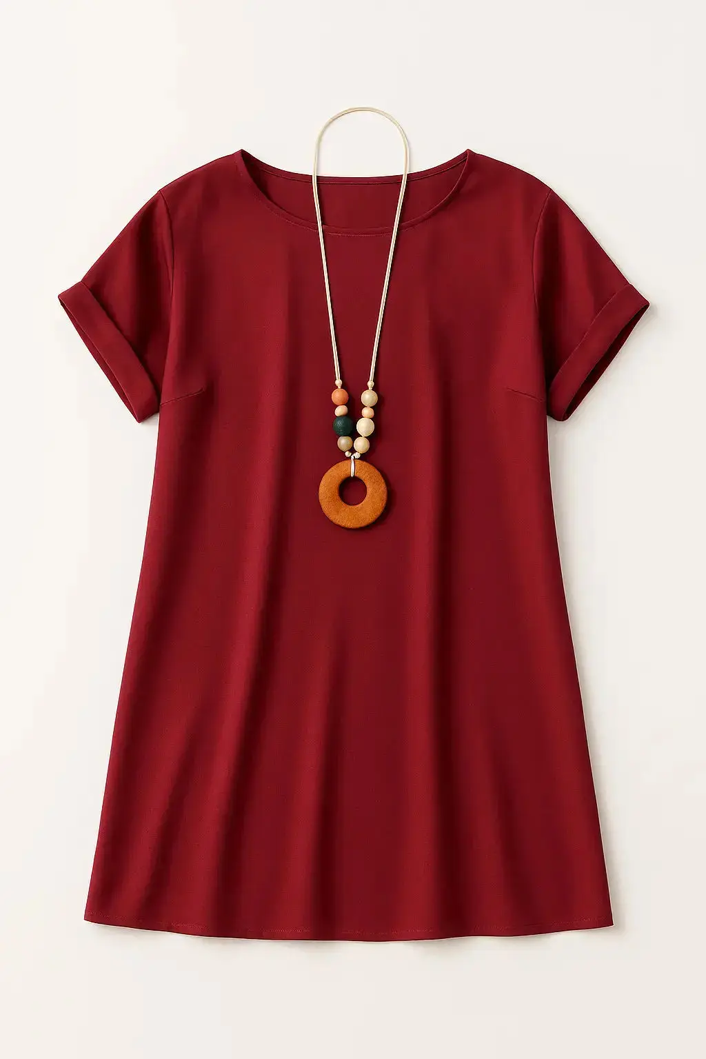 Abito mezza manica con collana accessorio - Image 4