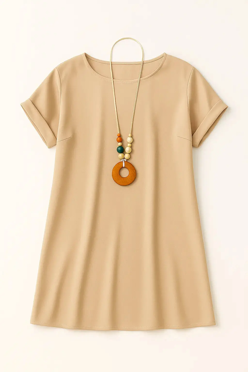 Abito mezza manica con collana accessorio - Image 5