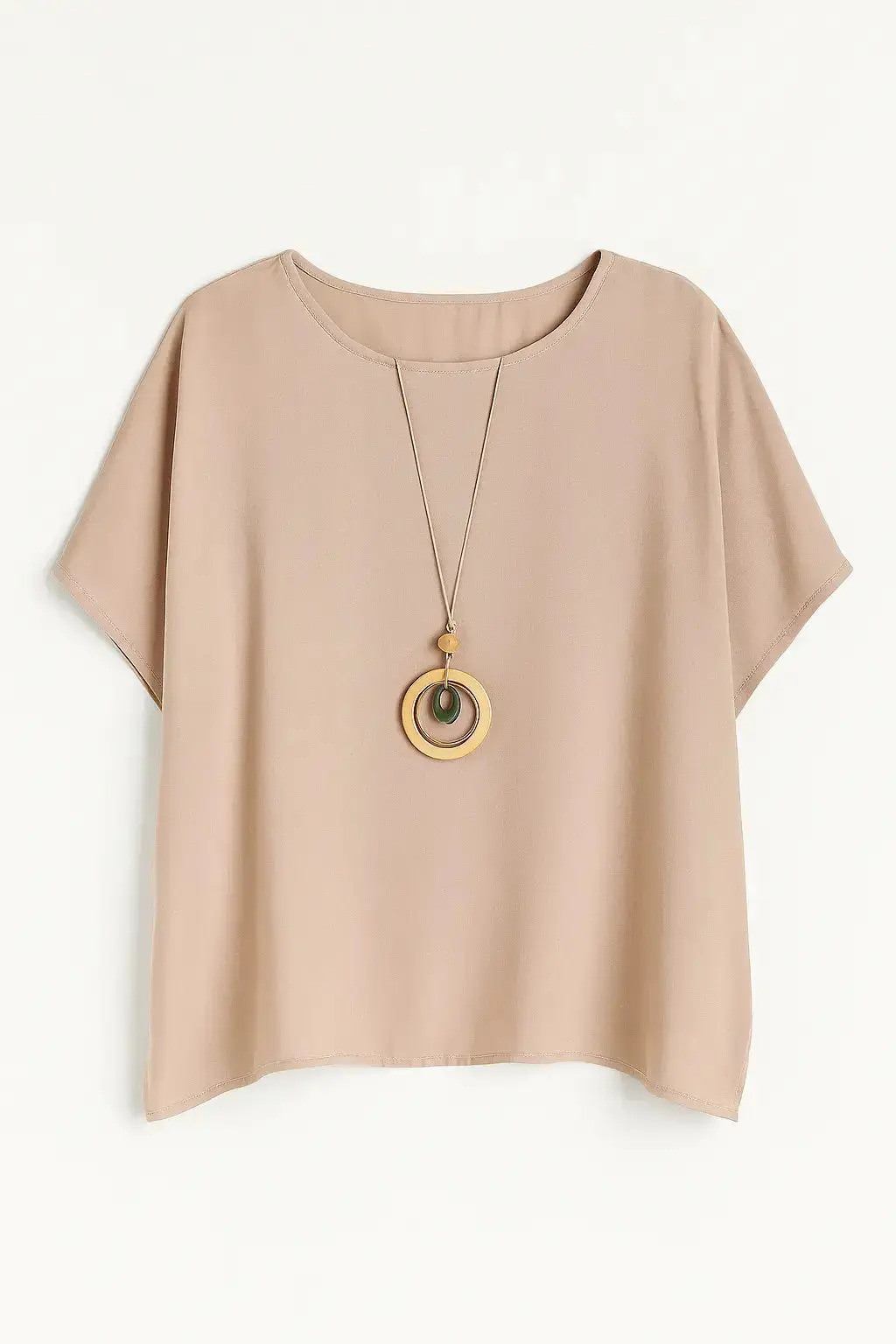 Blusa con fondo sorriso e collana accessorio - Image 5