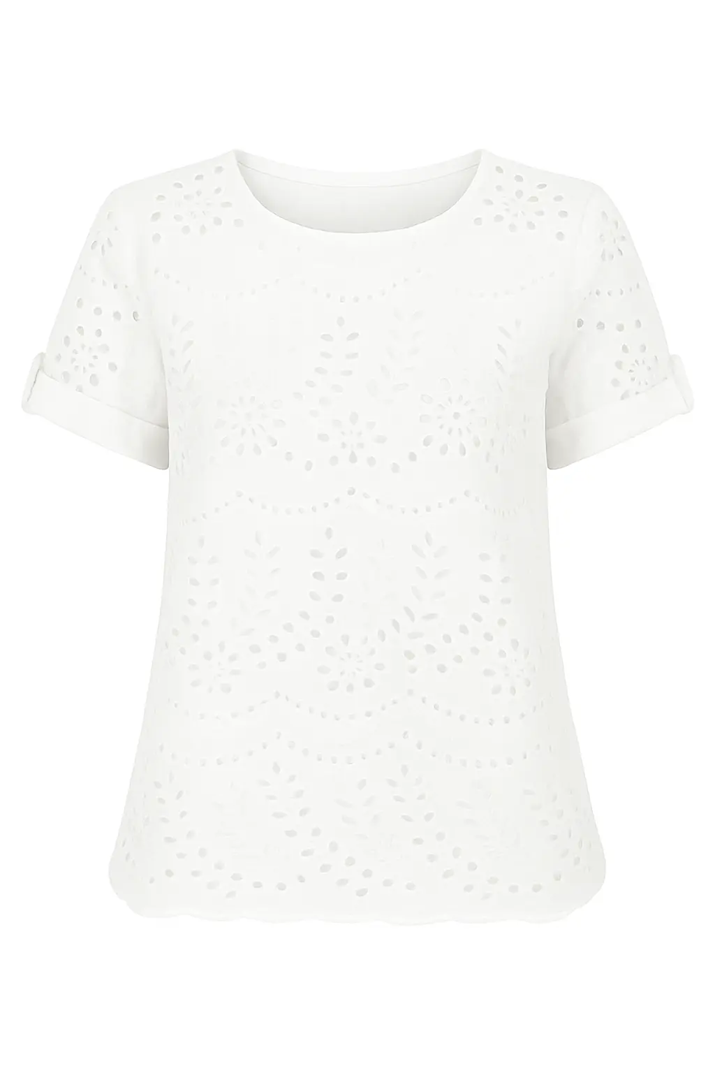 Blusa girocollo a mezza manica con risvolto - Image 4