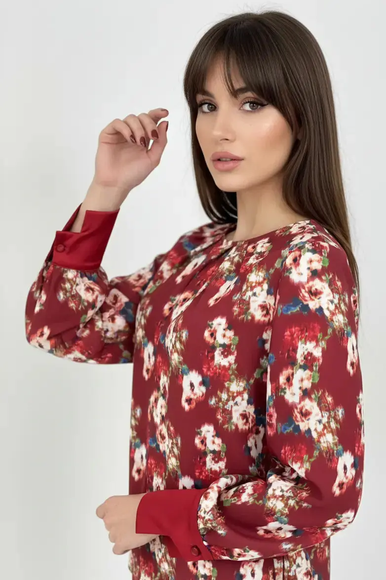 Blusa girocollo fantasia - Image 4