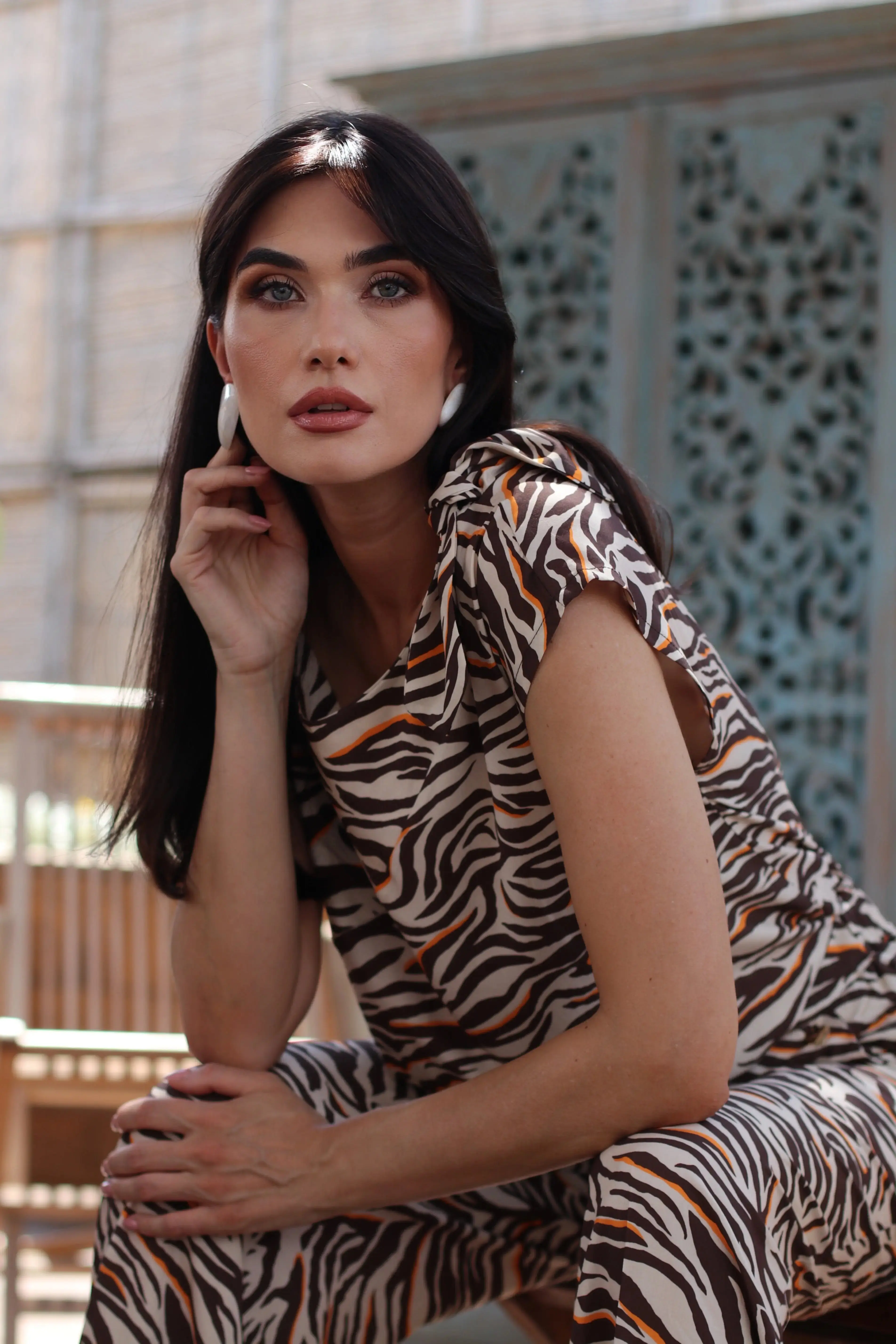 Blusa stampata con fiocco FANTASIA - Image 3