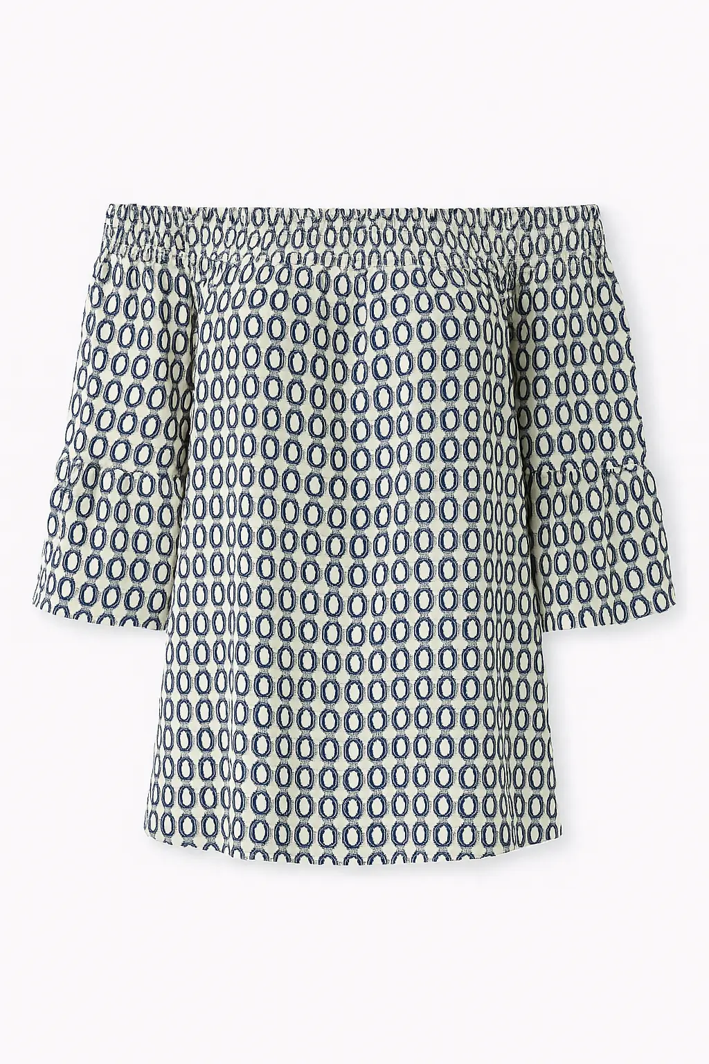 Blusa stampata con scollo omerale elasticizzato con balze - Image 19