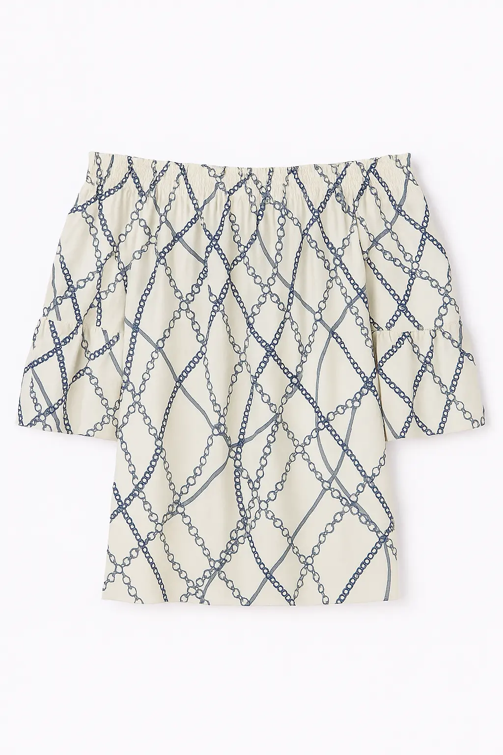 Blusa stampata con scollo omerale elasticizzato con balze - Image 21