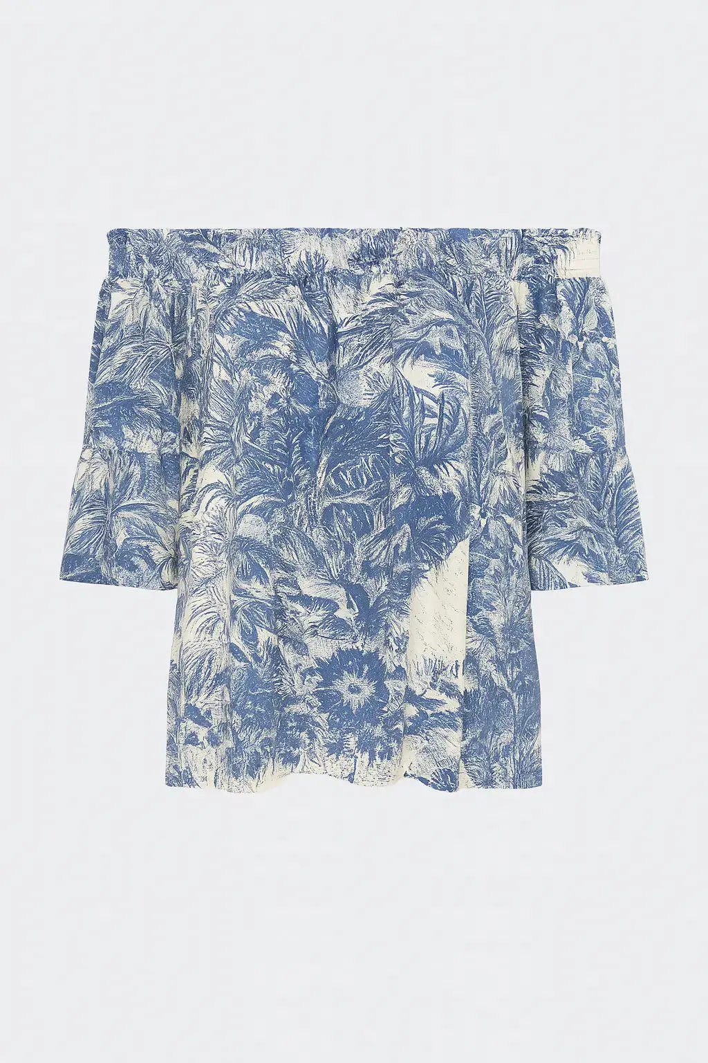 Blusa stampata con scollo omerale elasticizzato con balze - Image 9