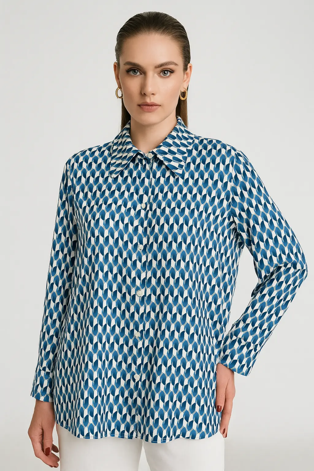 Camicia con colletto, a maniche lunghe con stampa all over - Image 3