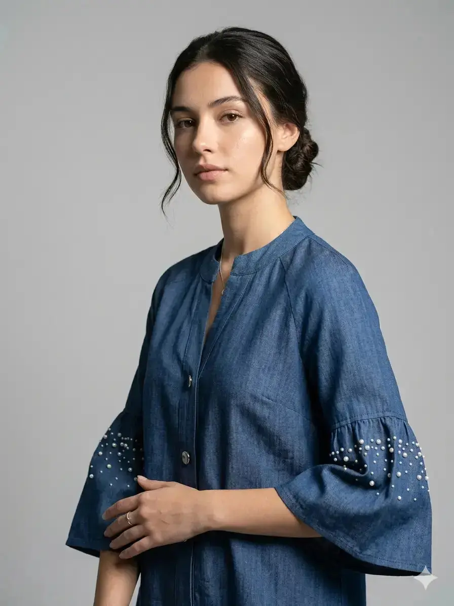 Camicia con collo coreana - Image 5