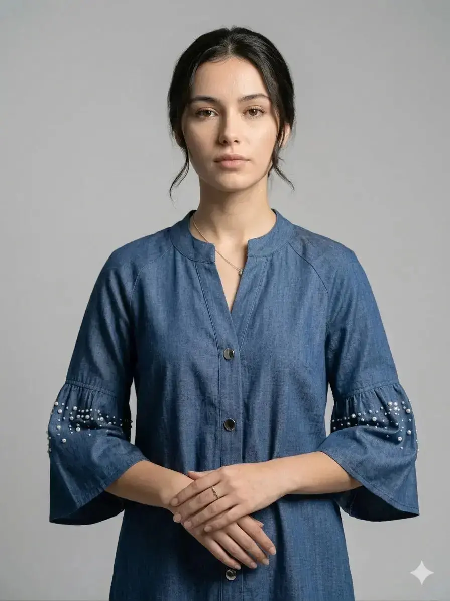 Camicia con collo coreana - Image 6