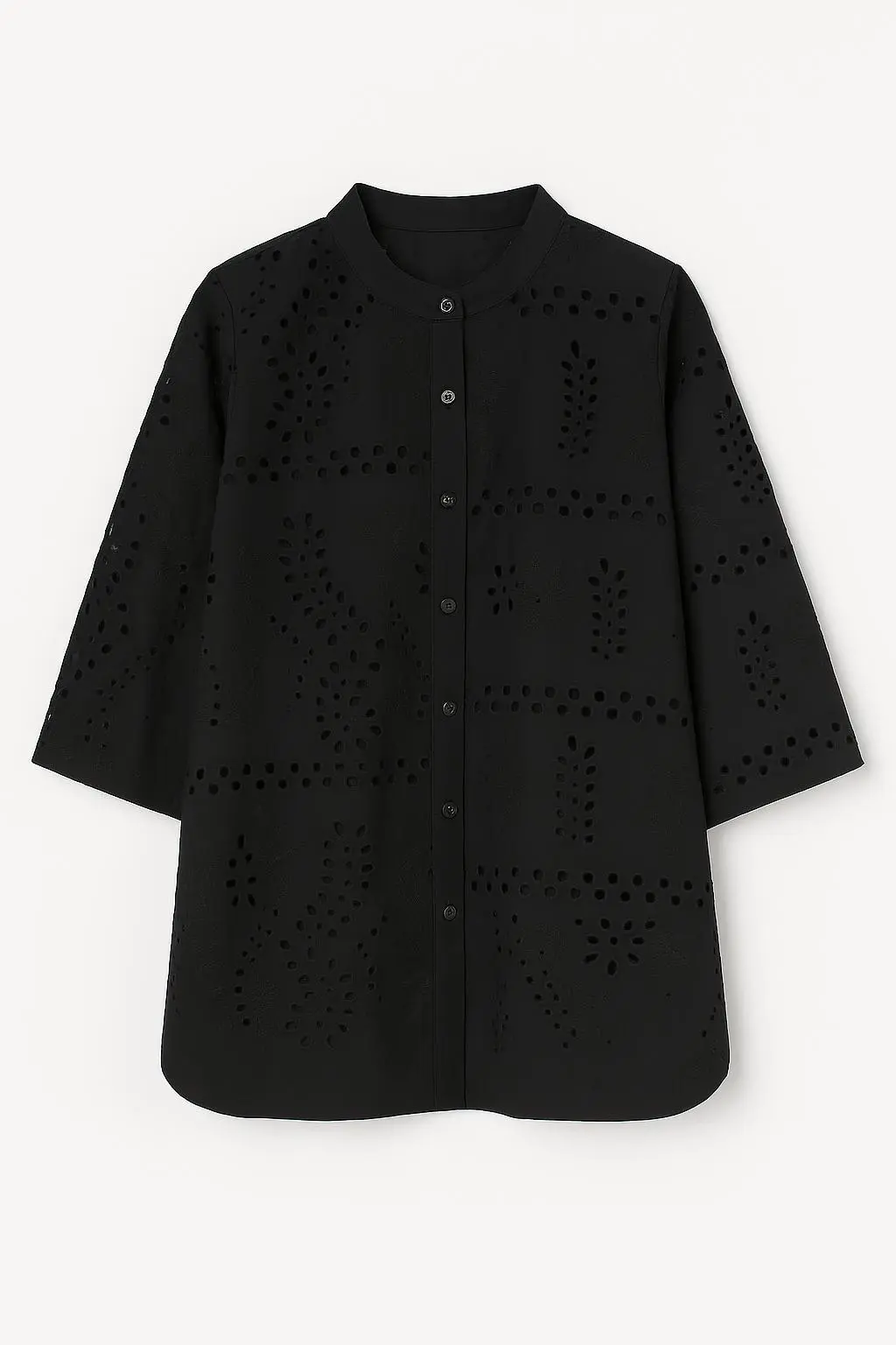 Camicia con collo coreana in pizzo sangallo - Image 3