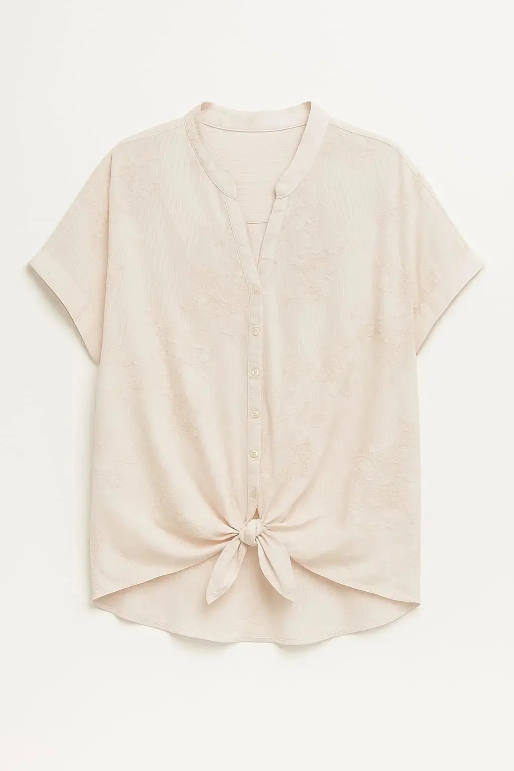 Camicia con manica kimono , abbottonatura e nodo frontali - Image 5