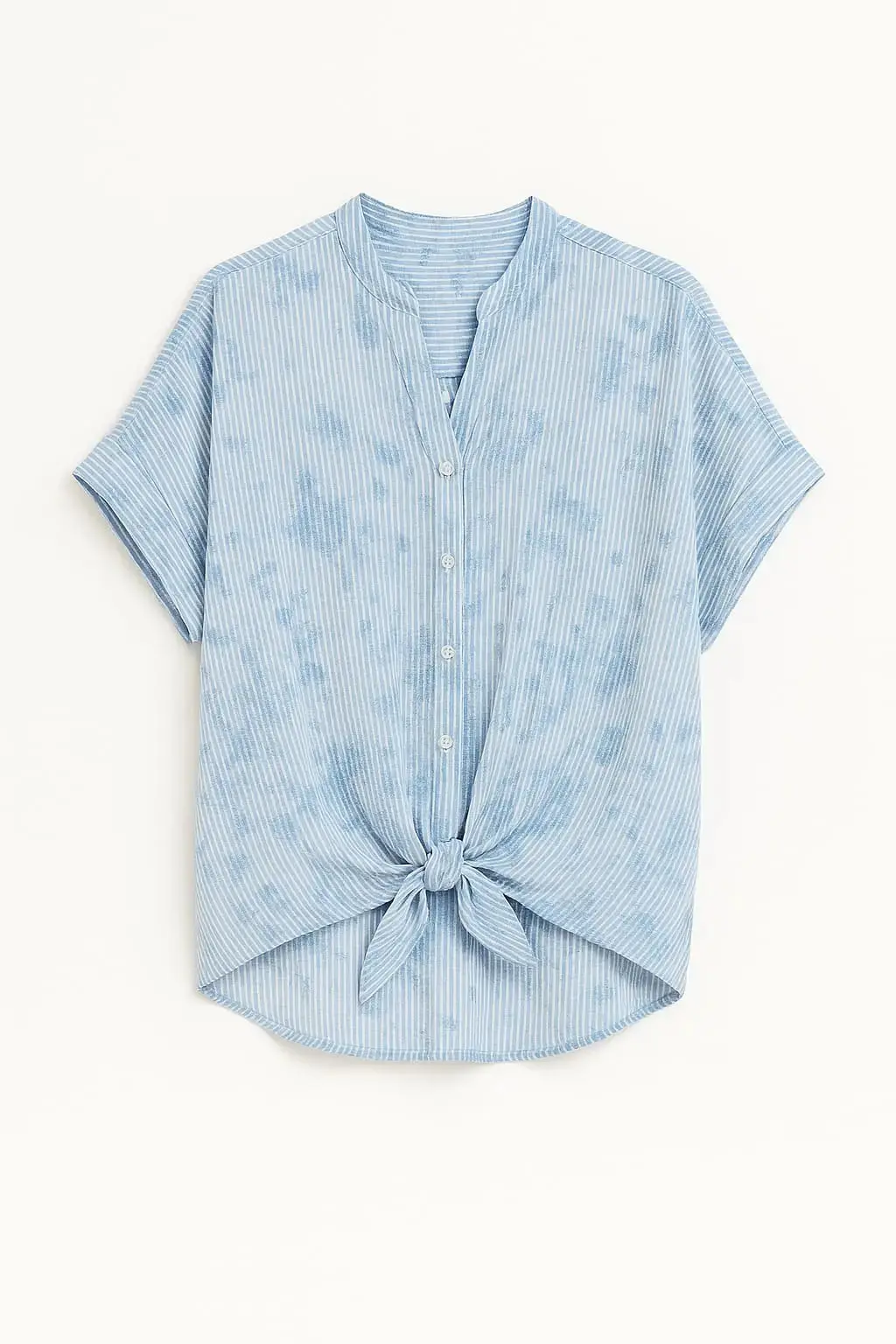Camicia con manica kimono , abbottonatura e nodo frontali - Image 7