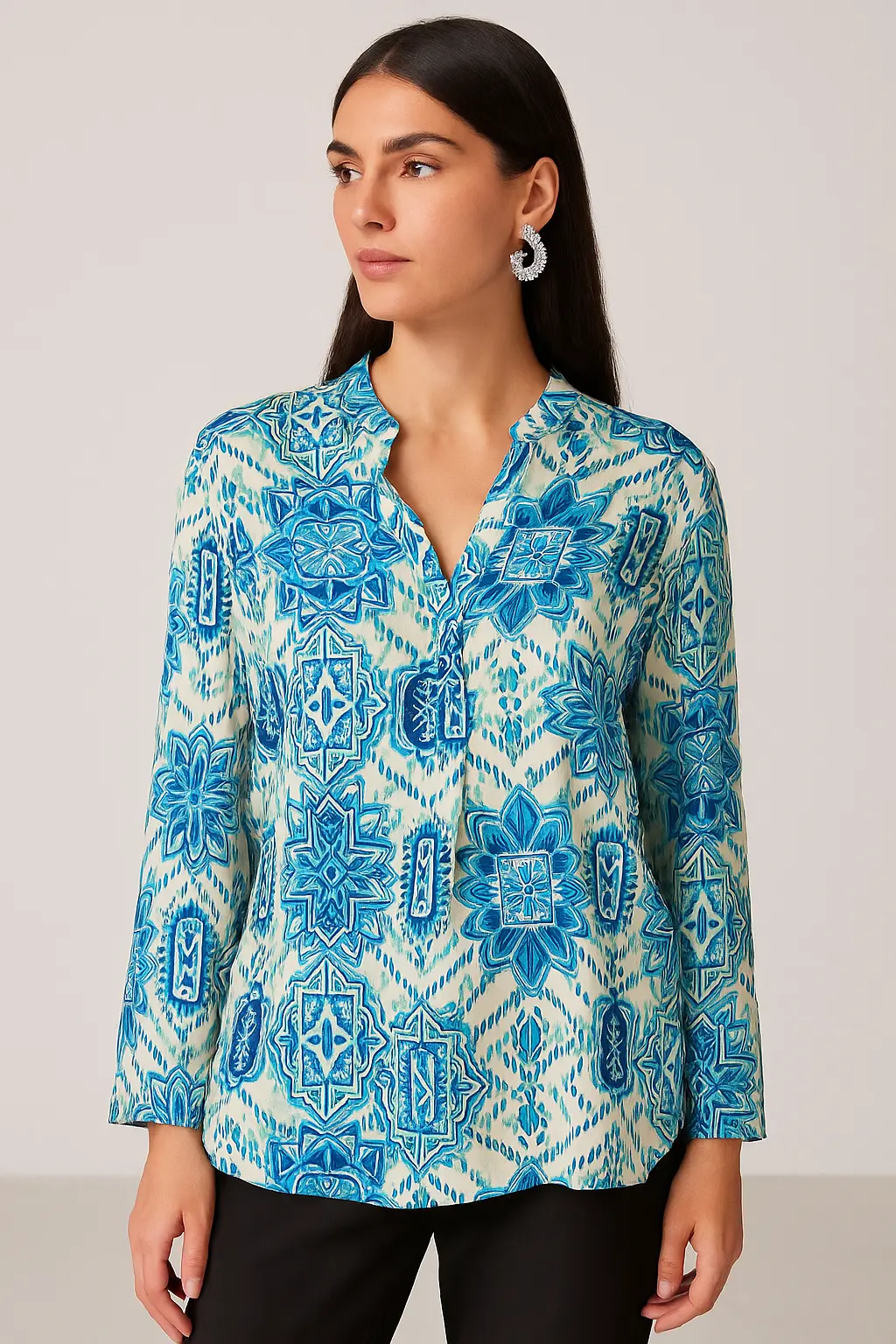 Camicia in viscosa stampata all over - Image 11