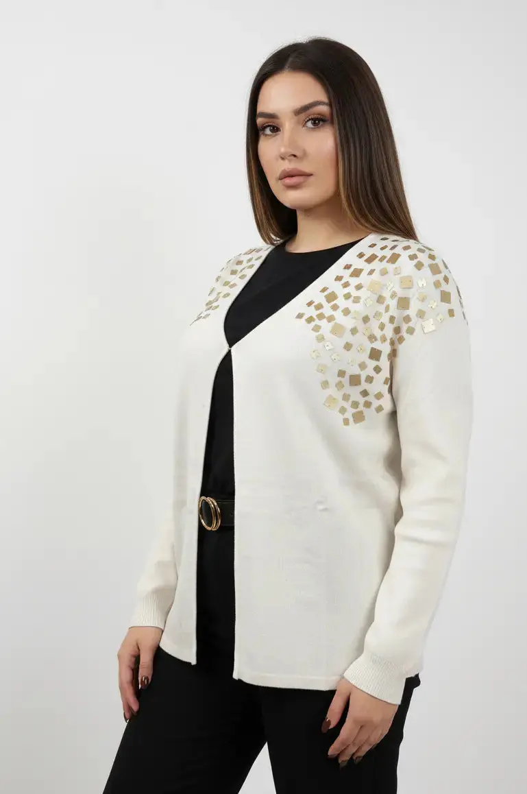 Cardigan con applicazione paillettes - Image 10